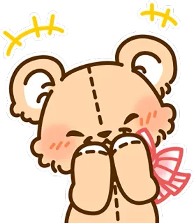 😆 泰迪熊, 可爱, 卡哇伊, 熊, 卡通, 贴纸 telegram sticker