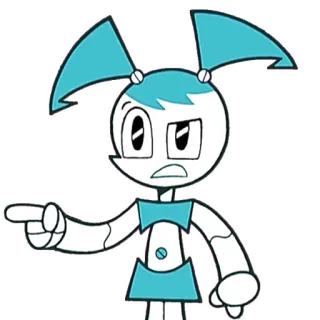 🤔 Jenny Wakeman My Life as a Teenage Robot dessin animé, robot, animé, Jenny Wakeman, Ma vie de robot adolescente telegram sticker