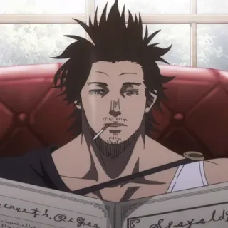 ☘️ Yami Sukehiro Black Clover Anime, Manga, Black Clover, Yami Sukehiro, Charakter whatsapp sticker