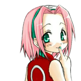 🙂 Sakura Haruno Naruto anime, cartoon, pink hair, Sakura, Naruto, character telegram sticker