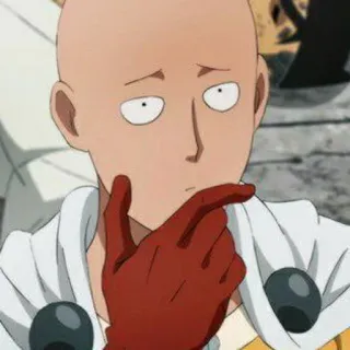 🪶 Saitama One-Punch Man Saitama, One-Punch Man, Anime, Eroe, Pensando, Riflettendo whatsapp sticker