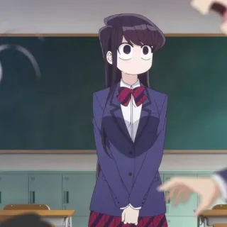 🦋 Komi Shouko Komi Can't Communicate Anime, Komi Can't Communicate, Komi Shouko, Uniforme escolar, Bonito, Mangá, Série animada telegram sticker