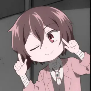 🍭 Anime, Personaggio, Carino, Occhiolino, Chibi whatsapp sticker