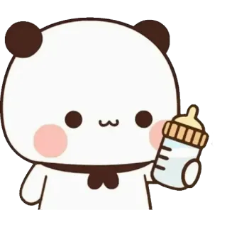 🍯 แพนด้า, ขวดนม, น่ารัก, คาวาอิ, สัตว์, การ์ตูน telegram sticker
