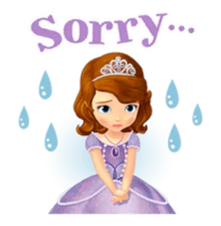 😔 Sofia Sofia the First Sorry... excuses, dessin animé, princesse, désolé, triste, larmes telegram sticker