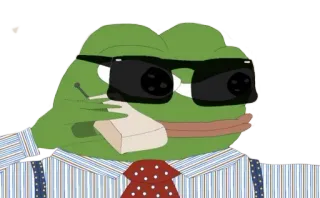 💵 Pepe the Frog カエル, ミーム, サングラス, ビジネス, カーミット telegram sticker