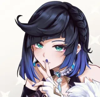 🧿 Yelan Genshin Impact Anime, Trò chơi điện tử, Nhân vật, Phụ nữ, Fanart telegram sticker