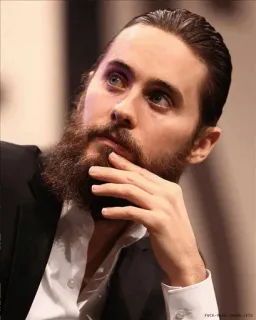 🤔 Jared Leto FUCK-YEAH-JARED-LETO Jared Leto, aktor, piosenkarz, celebryta, broda, portret telegram sticker