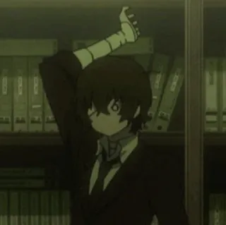 📺 Osamu Dazai Bungou Stray Dogs Anime, Osamu Dazai, Bungou Stray Dogs, Bandages, Détective, Dessin animé telegram sticker