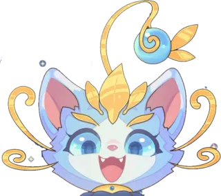 😆 кот, милый, стикер, фэнтези, анимация, синий, питомец, причудливый telegram sticker