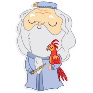 🎅 Dumbledore Harry Potter wizard, magic, professor, phoenix, cartoon telegram sticker