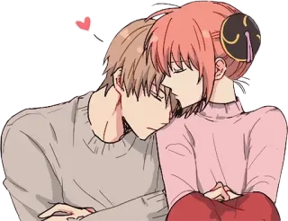 ❤️ Anime, Coppia, Romance, Affetto, Amore, Carino telegram sticker