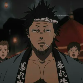 🗡 Yami Sukehiro Black Clover 暴れ牛 Anime, Black Clover, Yami Sukehiro, Manga whatsapp sticker