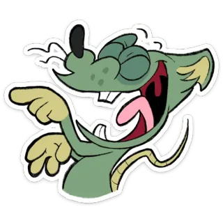 ⭐ 만화, 쥐, 웃는, 스티커, 동물 whatsapp sticker
