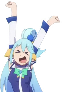😆 Aqua Konosuba anime, konosuba, aqua, cartoon, cute, funny, waifu whatsapp sticker