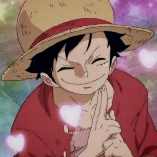 🍖 Monkey D. Luffy One Piece 루피, 원피스, 애니, 만화, 밀짚모자, 만화, 미소 telegram sticker