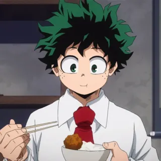 🥦 Izuku Midoriya My Hero Academia anime, manga, eating, izuku midoriya, my hero academia, food, cartoon, character telegram sticker