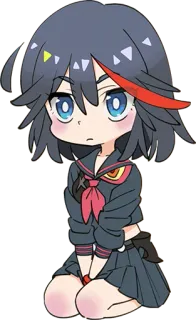 😕 Ryuko Matoi Kill la Kill Anime, Kreskówka, Chibi, Ryuko Matoi, Kill la Kill telegram sticker