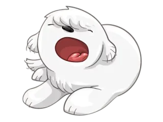 😴 hond, puppy, witte hond, cartoon hond, schattig, dier telegram sticker