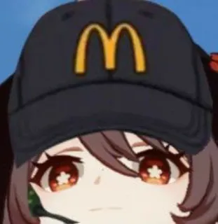 🗿 Hu Tao Genshin Impact Hu Tao, Genshin Impact, personnage animé, McDonalds, chapeau whatsapp sticker