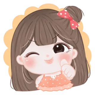 🍓 卡通, 可爱, 女孩, 表情符号, 卡哇伊, 插画 telegram sticker