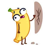 🤦♀️ banane, dessin animé, fruit, drôle, autocollant, yeux globuleux telegram sticker