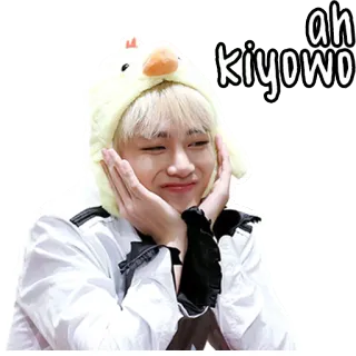 😚 ah kiyowo słodki, uroczy, kawaii, kiyowo, koreański, kapelusz telegram sticker