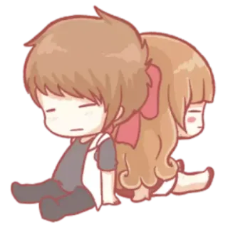 😑 couple, love, cute, cartoon, illustration, relationship telegram sticker