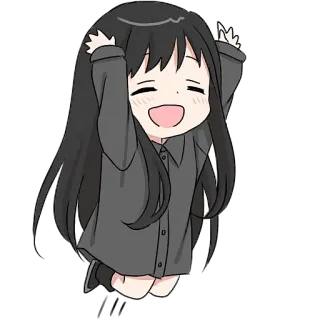 🥳 Anime, Chibi, Carino, Ragazza, Felice, Cartone animato telegram sticker