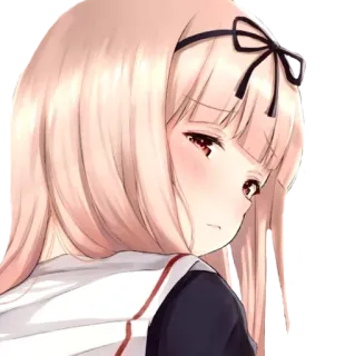 😕 Anime, Ragazza, Carina, Personaggio, Uniforme scolastica telegram sticker
