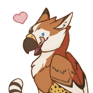 ❤️ griffon, fantasy creature, mythical beast, cute, animal, cartoon telegram sticker