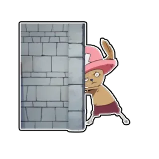 😳 Tony Tony Chopper One Piece anime, cartoon, character, hiding, peek, cute telegram sticker