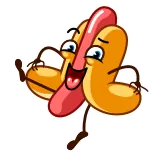 💃 hot dog, đồ ăn, hoạt hình, nhân vật, vui vẻ telegram sticker