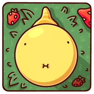 😶 kartun, kuning, karakter, stroberi, imut, seni digital telegram sticker