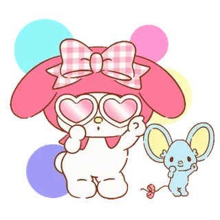 💬 My Melody My Melody, Sanrio, mignon, kawaii, rose, souris, dessin animé telegram sticker