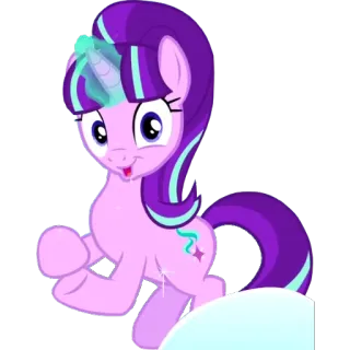 👏 Starlight Glimmer My Little Pony pony, dibujos animados, animación, amistad, magia, lindo, morado telegram sticker