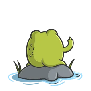 💔 rana, dedo corazón, ofensivo, dibujos animados, gesto whatsapp sticker