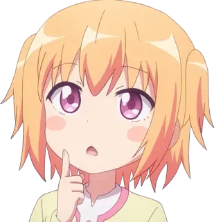 🤔 anime girl, cartoon, cute, manga, kawaii, blonde hair whatsapp sticker