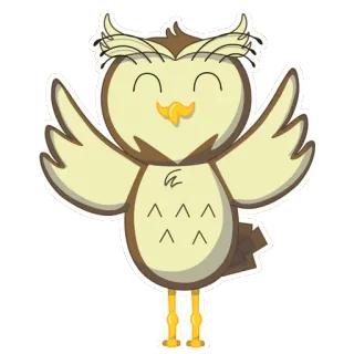 😃 sowa, ptak, kreskówka, uroczy, zwierzę whatsapp sticker