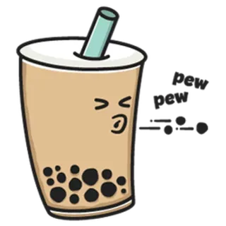 😙 Happy, pop, boba ชานมไข่มุก, ไข่มุก, น่ารัก, เครื่องดื่ม, ของหวาน, มีความสุข telegram sticker