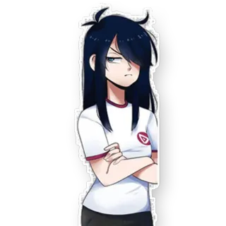 🤨 アニメ, 女の子, 不機嫌, 制服, 腕組み telegram sticker