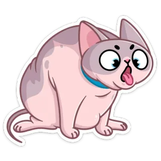 😝 cat, animal, funny, cartoon, cute, pet telegram sticker