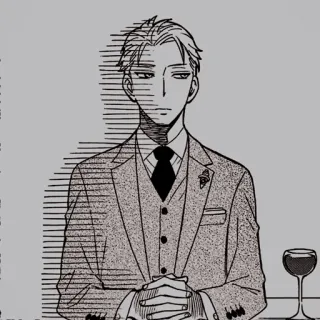 🥜 Loid Forger Spy × Family Anime, Manga, Postać, Szpieg, Poważny, Spy x Family telegram sticker