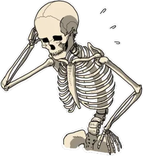 😳 โครงกระดูก, กายวิภาคศาสตร์, กระดูก, ความตาย, การแพทย์, น่ากลัว telegram sticker