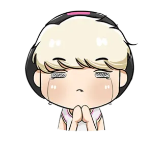 😭 płacz, smutny, kreskówka, emocje, kawaii, błagający whatsapp sticker