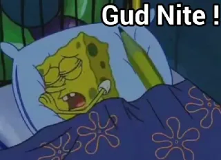 😴 Spongebob Gud Nite ! spongebob, sommeil, nuit, dessin animé, fatigué telegram sticker