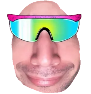 😎 Gesicht, Sonnenbrille, Pink, Blau, Sticker, Humor telegram sticker