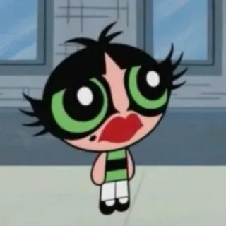 💋 Buttercup The Powerpuff Girls cartone animato, ragazza, verde, powerpuff telegram sticker