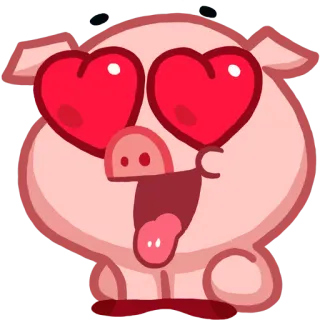 😍 babi, cinta, mata hati, binatang, kartun telegram sticker