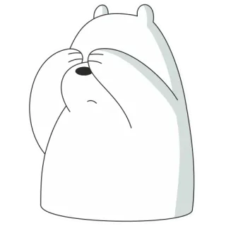 🙈 Ice Bear We Bare Bears oso, dibujos animados, blanco, oso polar, We Bare Bears, personaje telegram sticker